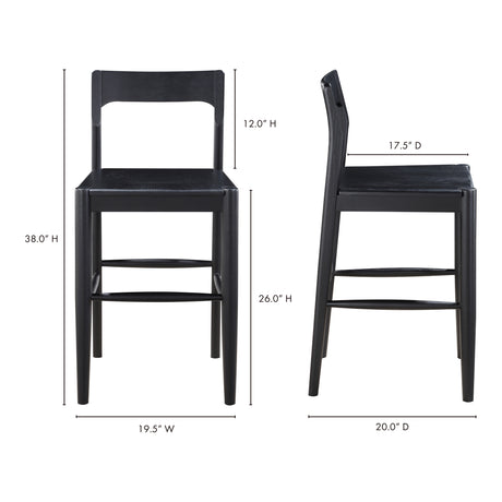 Owing Black Counter Stool - Ornate Home