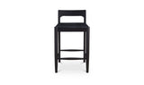 Owing Black Oak Counter Low Back Stool Black - Ornate Home