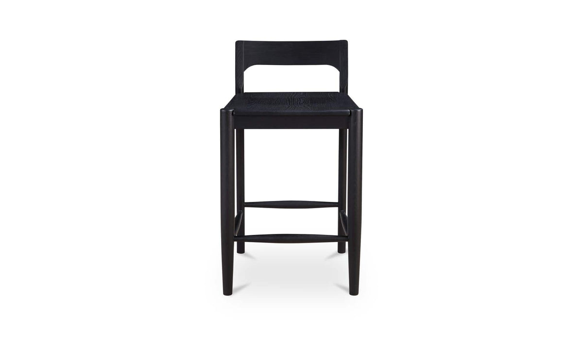 Owing Black Oak Counter Low Back Stool Black - Ornate Home