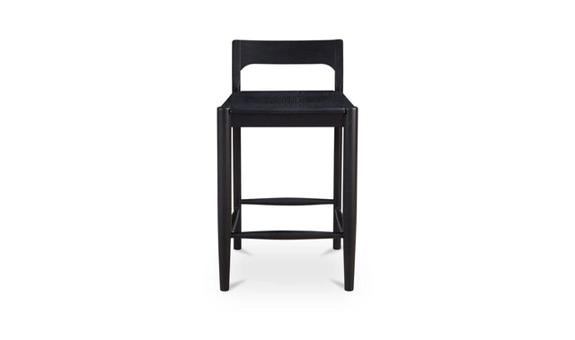 Owing Black Oak Counter Low Back Stool Black - Ornate Home
