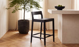 Owing Black Oak Counter Low Back Stool Black - Ornate Home