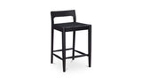 Owing Black Oak Counter Low Back Stool Black - Ornate Home
