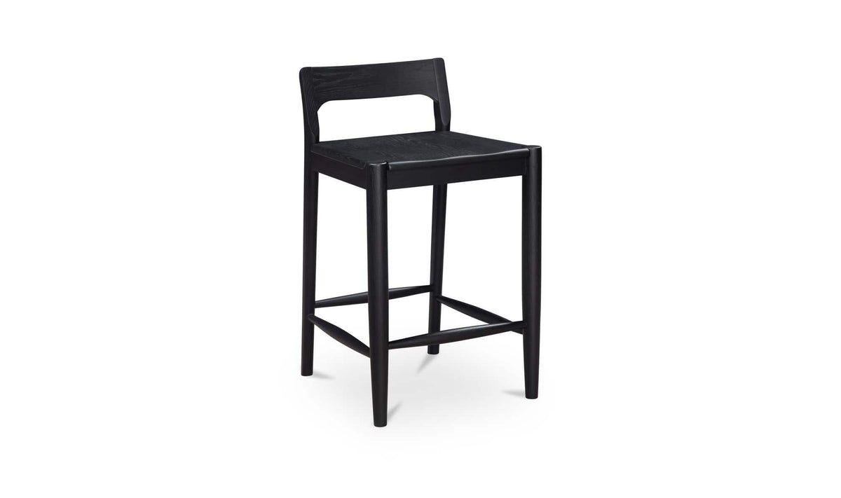 Owing Black Oak Counter Low Back Stool Black - Ornate Home