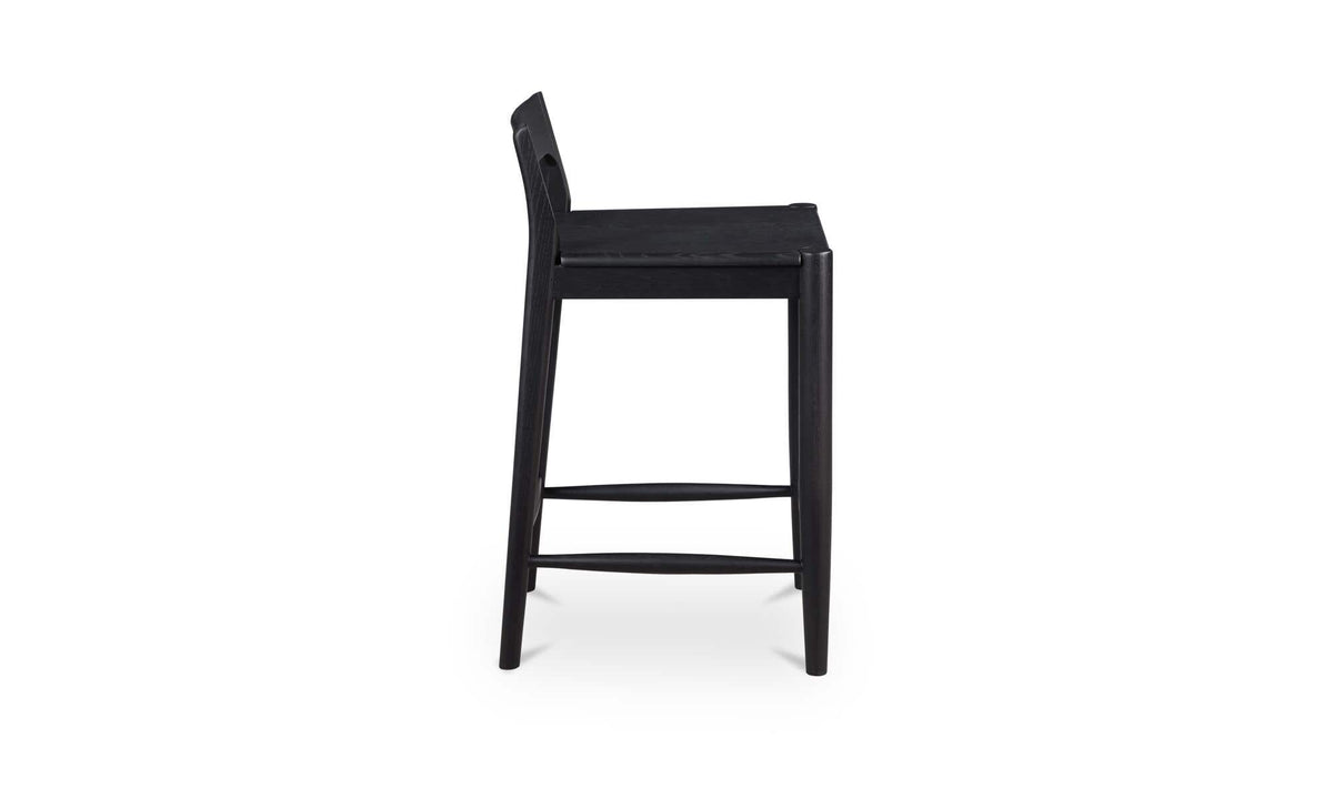 Owing Black Oak Counter Low Back Stool Black - Ornate Home