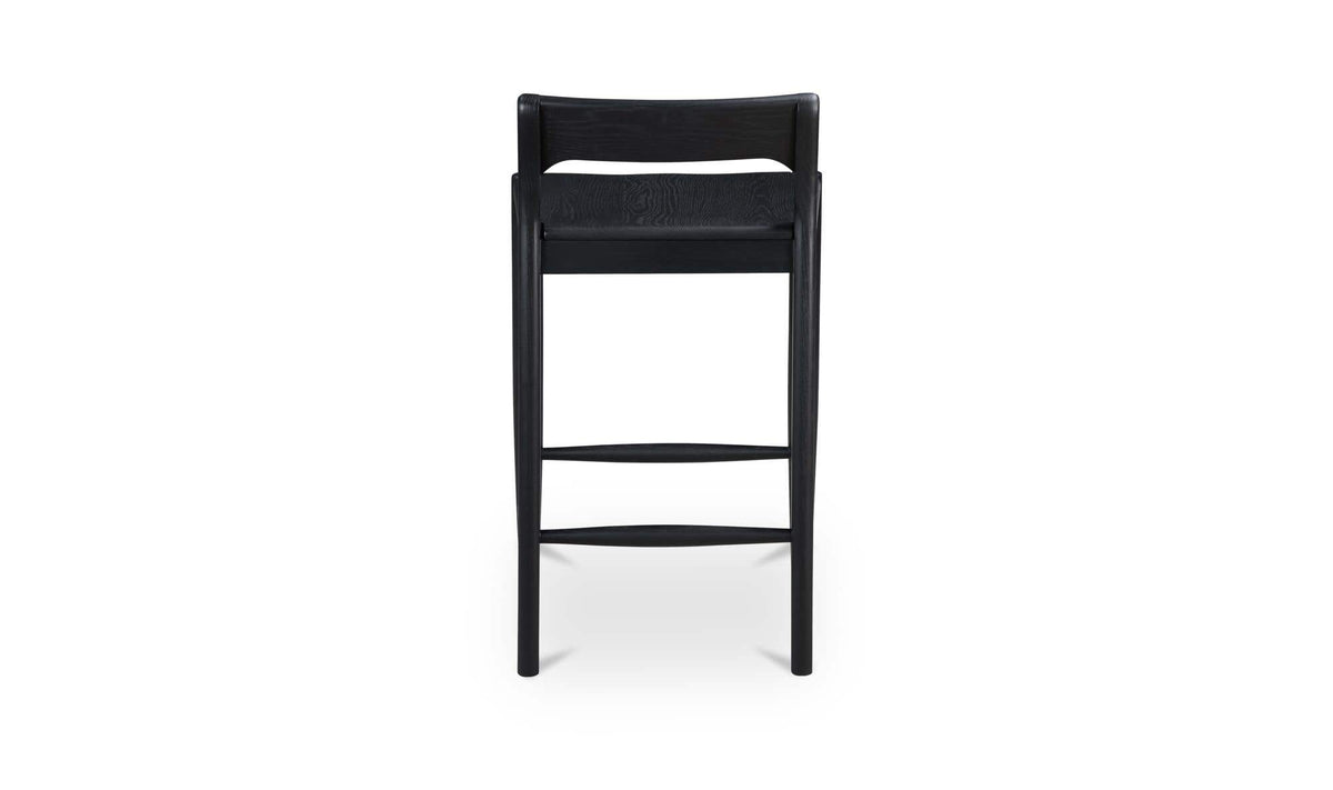 Owing Black Oak Counter Low Back Stool Black - Ornate Home