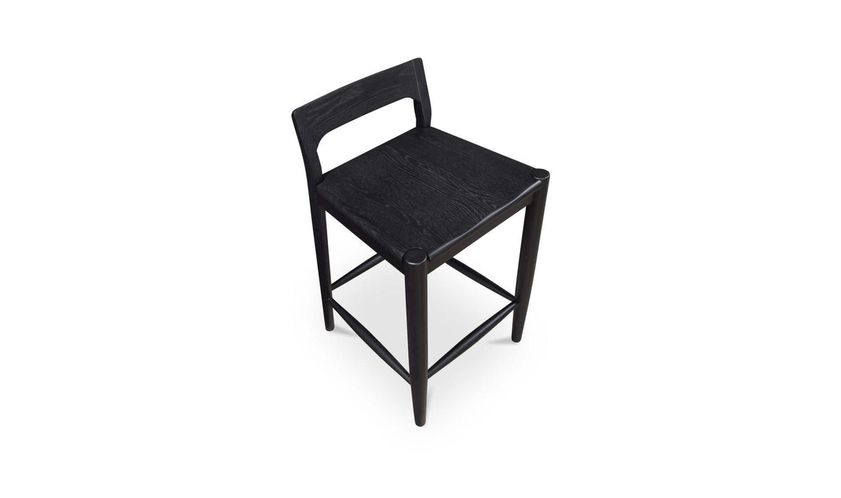 Owing Black Oak Counter Low Back Stool Black - Ornate Home