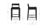 Owing Black Oak Counter Low Back Stool Black - Ornate Home