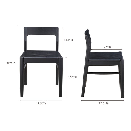 Owing Dining Chair Black (Set of 2) - Ornate Home