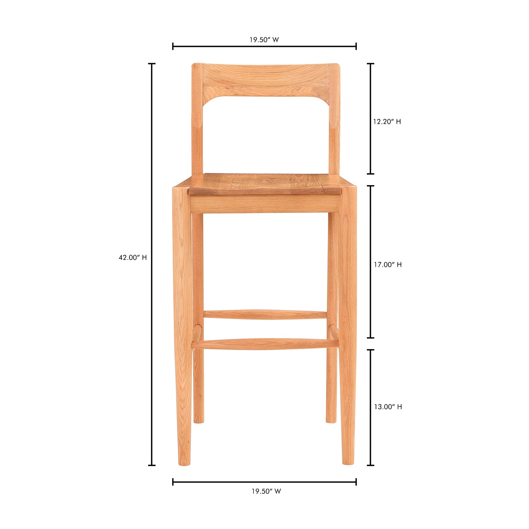 Owing Natural Oak Barstool - Ornate Home