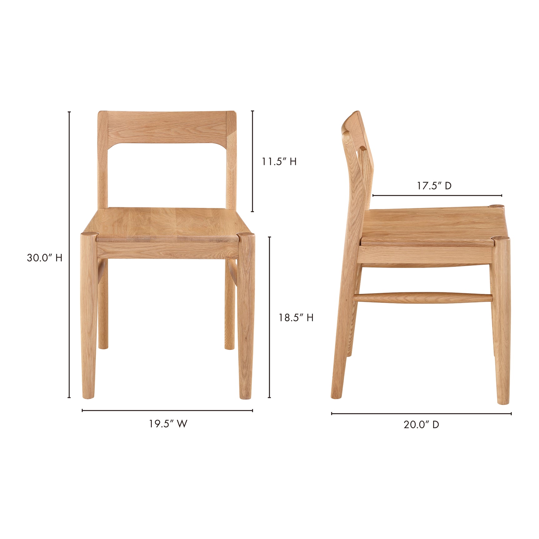 Owing Natural Oak Dining Chair (Set of 2) - Ornate Home