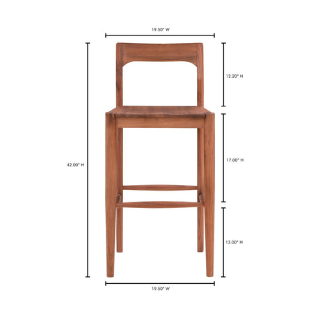 Owing Walnut Brown Barstool - Ornate Home