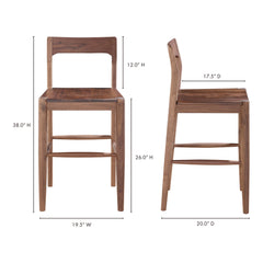 Owing Walnut Brown Counter Stool - Ornate Home
