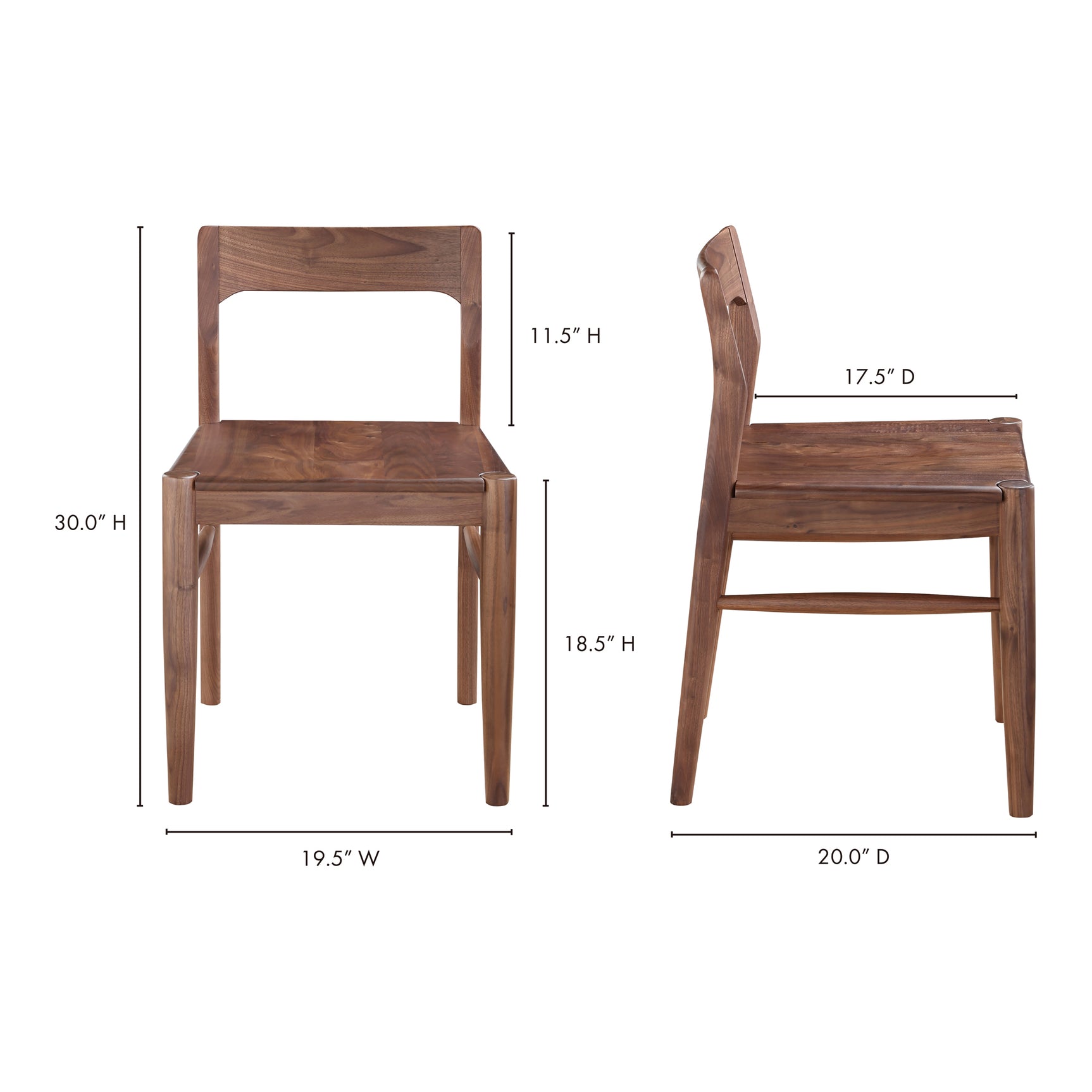 Owing Walnut Brown Dining Chair (Set of 2) - Ornate Home