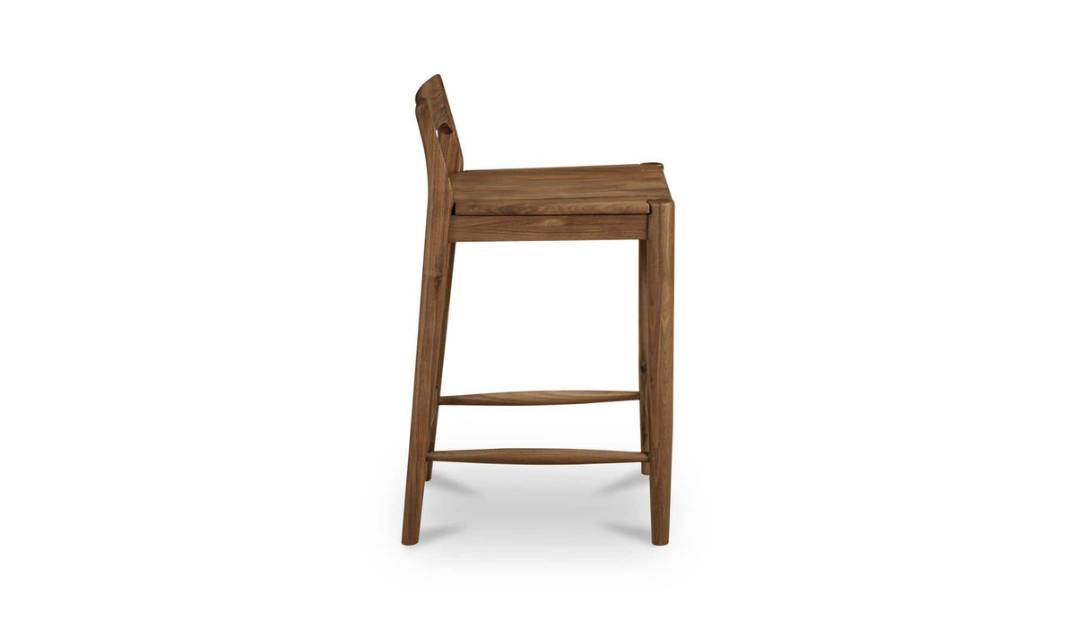 Owing Walnut Counter Low Back Stool