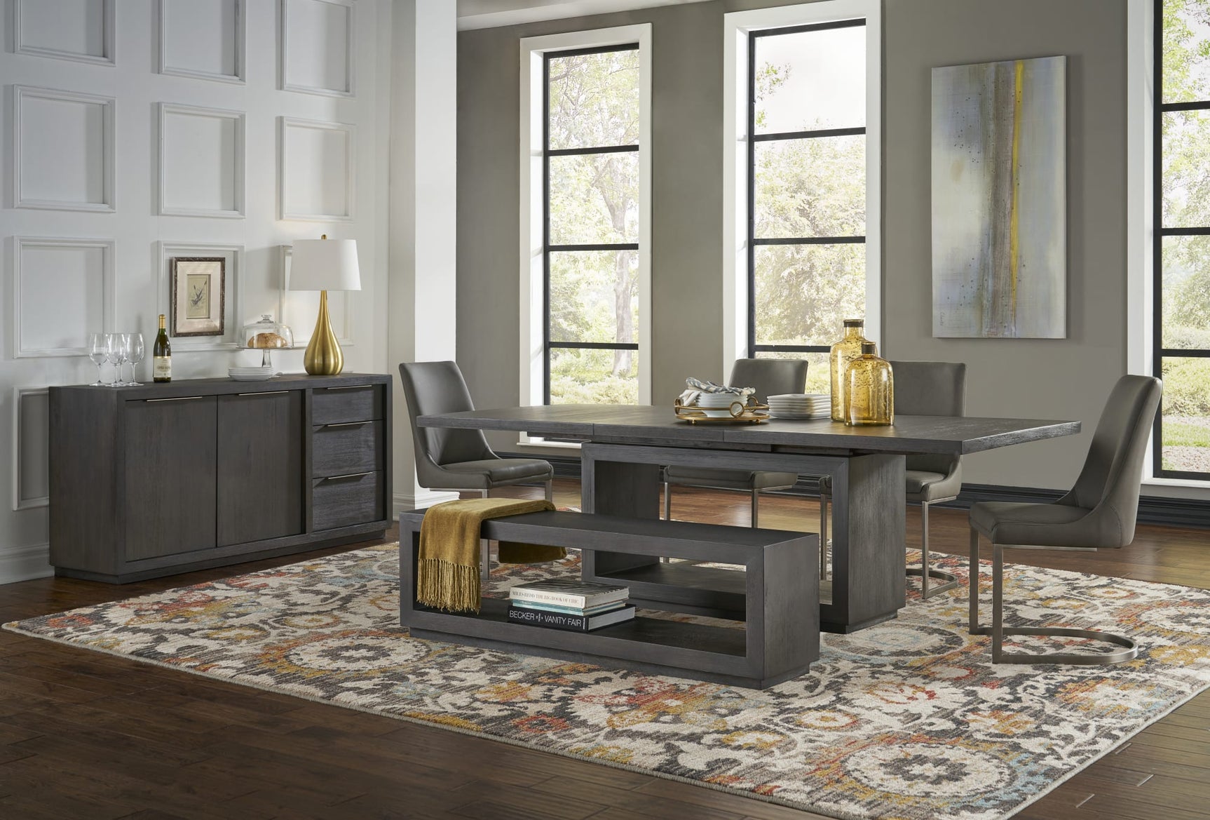 Oxford Basalt Grey Rectangular Dining Table - Ornate Home