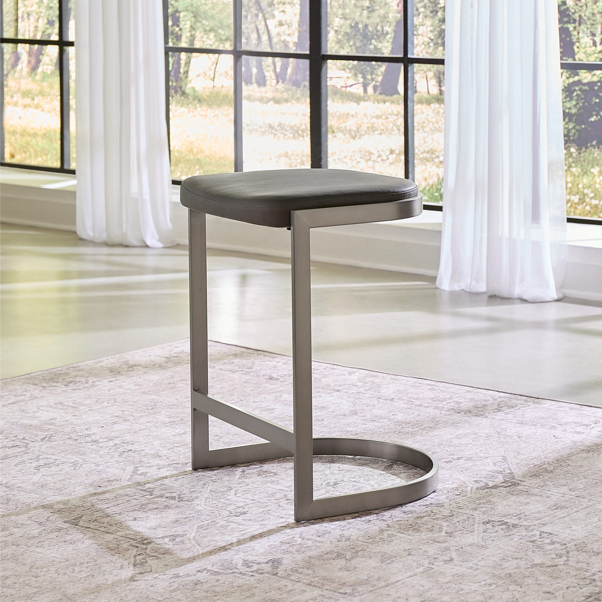 Modus Oxford Davy's Grey Backless Counter Stool (Set of 2)