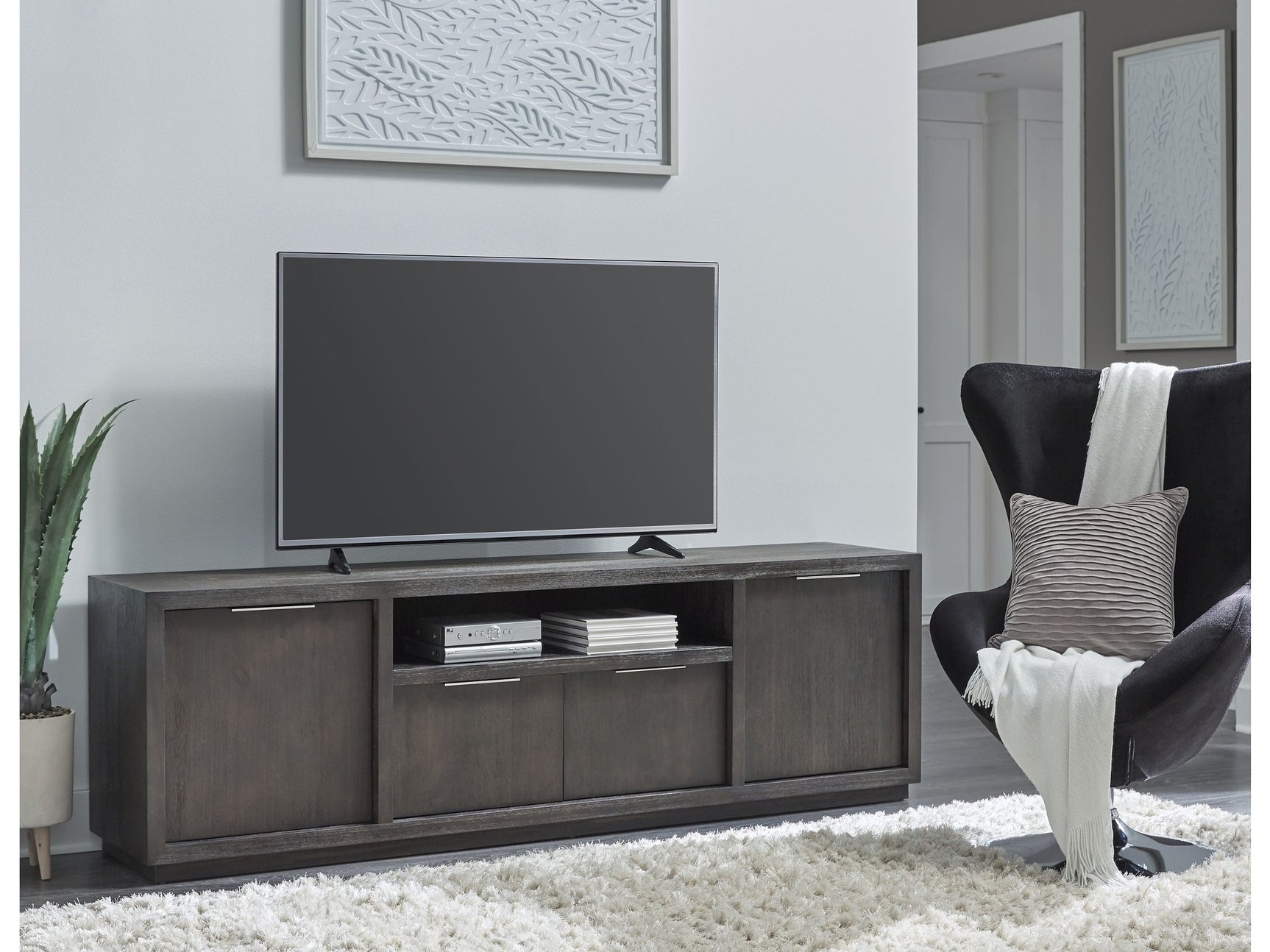 Oxford Entertainment Console 84W in Basalt Grey - Ornate Home