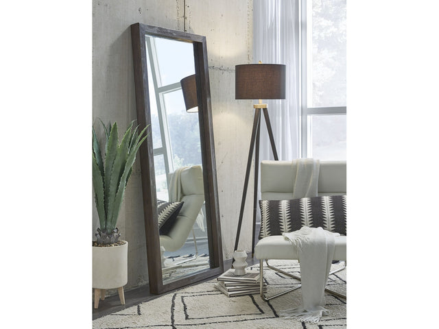 Oxford Floor Low Mirror - Basalt Grey - Ornate Home