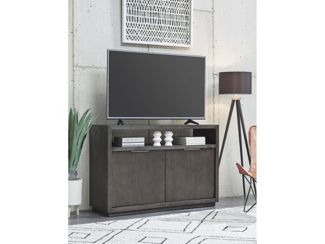 Oxford Solid Wood 54 inch Media Console in Basalt Grey - Ornate Home