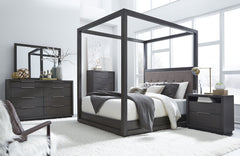 Oxford Upholstered California King Canopy Bed in Dolphin - Ornate Home