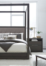 Oxford Upholstered California King Canopy Bed in Dolphin - Ornate Home