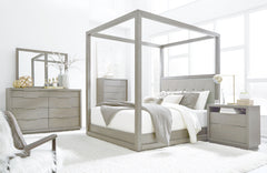 Oxford Upholstered California King Canopy Bed in Mineral - Ornate Home