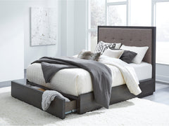 Oxford Upholstered Footboard Full Storage Bed in Dolphin - Ornate Home