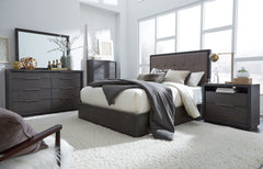 Oxford Upholstered Footboard Queen Storage Bed in Dolphin - Ornate Home