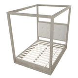 Oxford Upholstered Full Canopy Bed in Mineral - Ornate Home