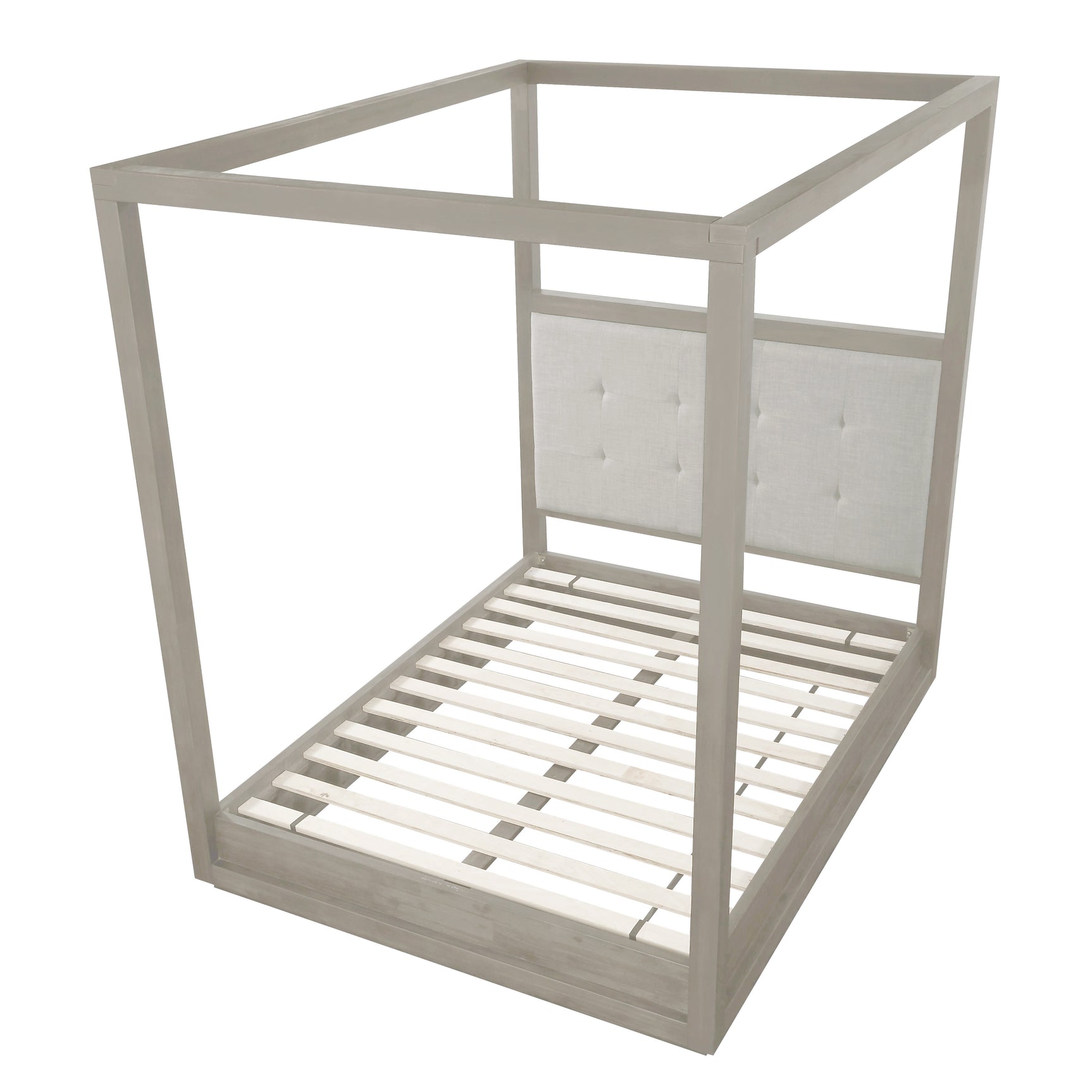 Oxford Upholstered Full Canopy Bed in Mineral - Ornate Home