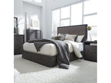 Oxford Upholstered Platform Bed in Dolphin (77") - Ornate Home