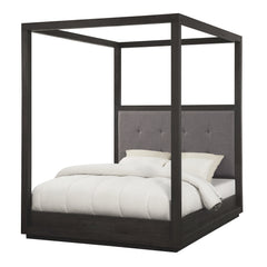 Oxford Upholstered Queen Canopy Bed in Dolphin - Ornate Home