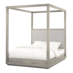 Oxford Upholstered Queen Canopy Bed in Mineral - Ornate Home