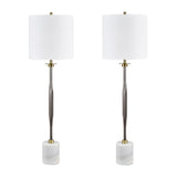 Oxley Silver/White Buffet Lamp (Set of 2) - Ornate Home
