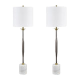 Oxley Silver/White Buffet Lamp (Set of 2) - Ornate Home
