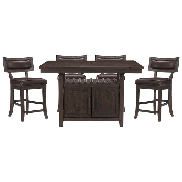 Oxton Cherry 5pc Dining Set - Ornate Home