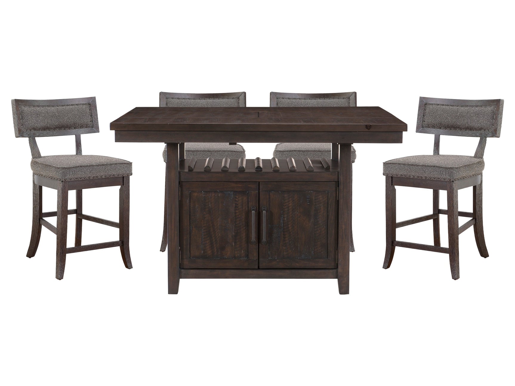Oxton Dark Cherry / Espresso 5-piece Dinig Table Set - Ornate Home