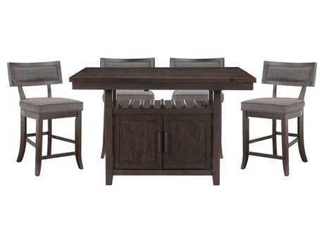 Oxton Dark Cherry / Espresso 5-piece Dinig Table Set - Ornate Home