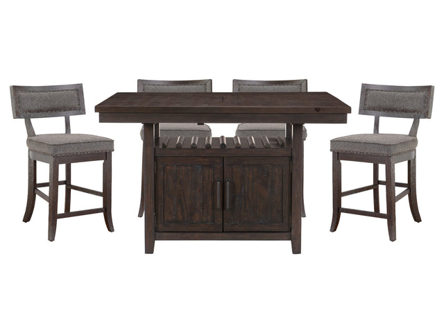 Oxton Dark Cherry / Espresso 5-piece Dinig Table Set - Ornate Home