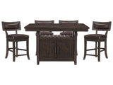 Oxton Espresso/Dark Cherry 5-piece Dinig Table Set - Ornate Home