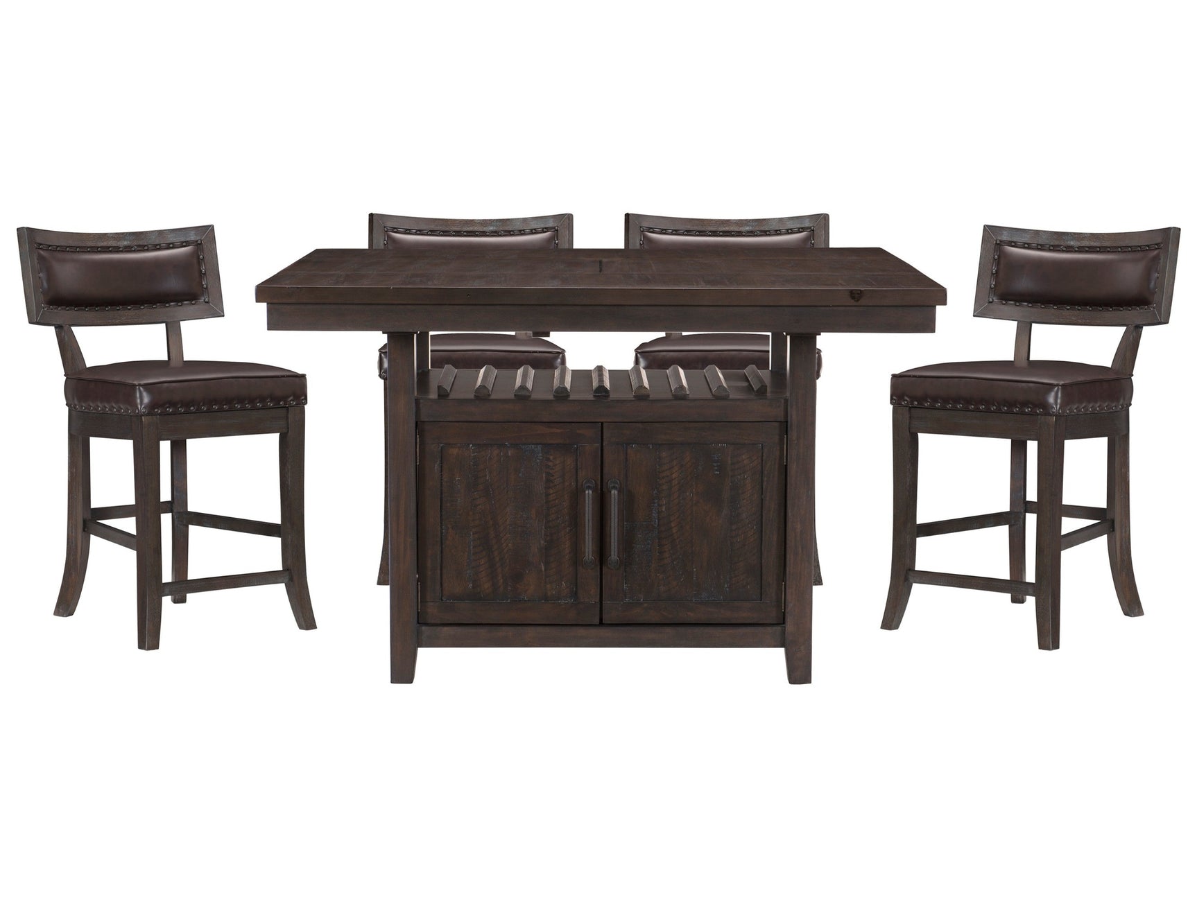 Oxton Espresso/Dark Cherry 5-piece Dinig Table Set - Ornate Home