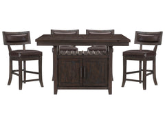 Oxton Espresso/Dark Cherry 5-piece Dinig Table Set - Ornate Home