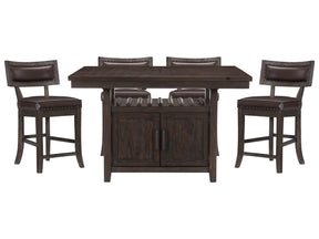 Oxton Espresso/Dark Cherry 5-piece Dinig Table Set - Ornate Home