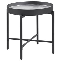 Ozella Sandy Black 2-piece Round Coffee and End Table Set - Ornate Home