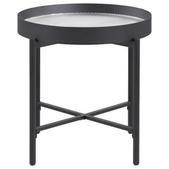 Ozella Sandy Black 2-piece Round Coffee and End Table Set - Ornate Home