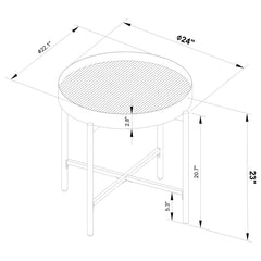 Ozella Sandy Black 2-piece Round Coffee and End Table Set - Ornate Home
