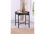 Ozella Sandy Black Round End Side Table with Recessed Top - Ornate Home