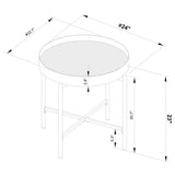 Ozella Sandy Black Round End Side Table with Recessed Top - Ornate Home