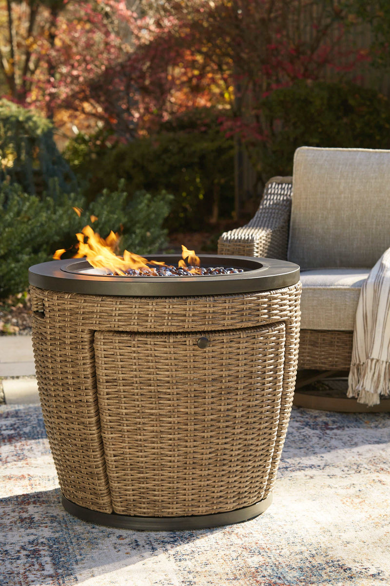 Malayah Brown Fire Pit - Ornate Home