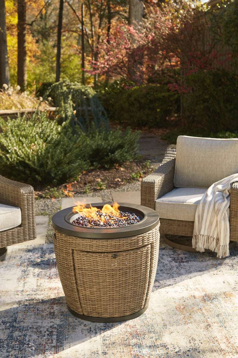 Malayah Brown Fire Pit - Ornate Home
